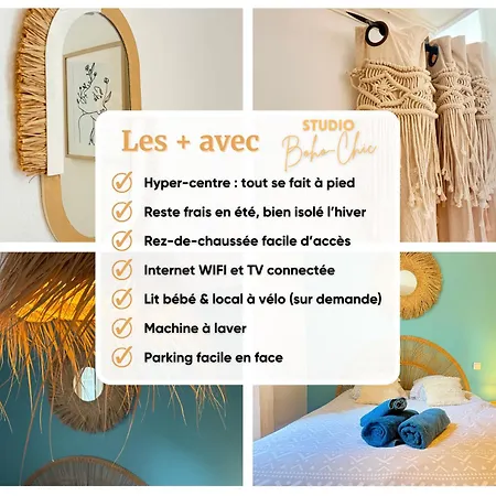 公寓 Boho-chic En Hyper-centre De Au Calme, Confort, Wifi Rapide, Parking En Face, Arrivee Autonome 穆兰