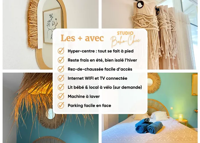 Daire Boho-chic En Hyper-centre De Au Calme, Confort, Wifi Rapide, Parking En Face, Arrivee Autonome Moulins (Allier)