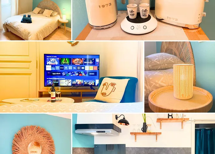 Boho-chic En Hyper-centre De Au Calme, Confort, Wifi Rapide, Parking En Face, Arrivee Autonome Daire Moulins (Allier)